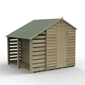 Forest Garden Overlap 7x5 ft Apex Wooden Pressure treated Shed with floor