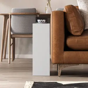 Beeler Modern Slim Compact Side Table White