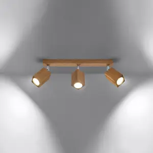 Keke Wood Bronze 3 Light Classic Ceiling Light