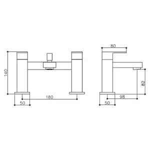 Cube Modern Bathroom Design Square Chrome Bath Shower Mixer Tap With Handset Kit