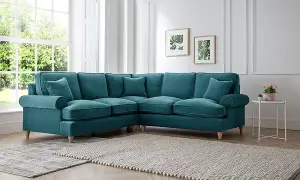 Sofas Express Mumbles Emerald Green Scroll Manhattan Sofa 2-Corner