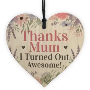 Funny Joke Gift For Mum From Daughter Son Wood Heart Mother Day Birthday Gift