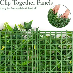 Artificial Plant Living Wall Panels Fence Covering Indoor Outdoor (Set of 4 1m x 1m)