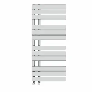 Rinse 1126x500mm Flat Panel Bathroom Heated Towel Rail Radiator Chrome