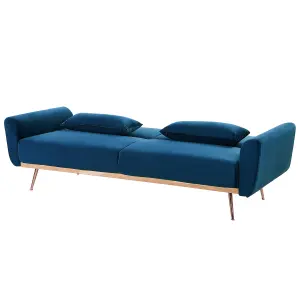 3 Seater Sofa EINA Navy Blue Velvet