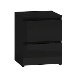 Delancey 2 Drawer Bedside Table Black