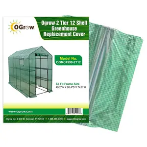 Replacement Polyethylene Plastic Cover for 2 Tier 12 Shelf Walk In Greenhouse, Garden Grow House