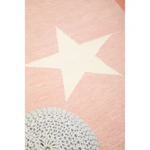 Premier Kids Pink and White Star Rug