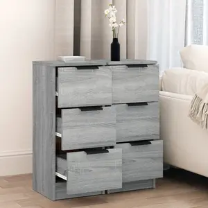 Josafat 30Cm Wide 6 Drawer (Set of 2)  Light Grey 