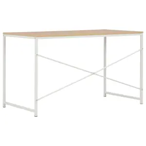 Berkfield Computer Desk White and Oak 120x60x70 cm