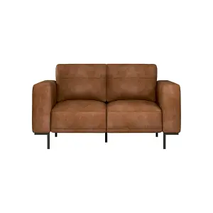 Lisbon Tan Faux Leather 2 Seater Sofa