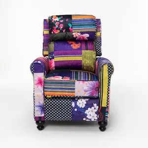 Fabric Patchwork Mary Manual Recliner Chair