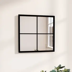 Mikayia Wall Mirror Black 40cm H x 40cm W