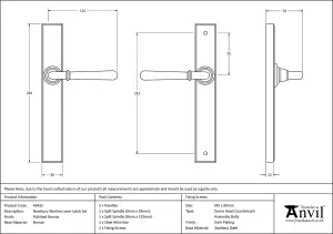 From The Anvil Polished Bronze Newbury Slimline Lever Latch Set