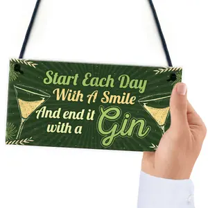 Red Ocean Novelty Gin Gifts For Women Hanging Home Bar Pub Sign Christmas Birthday Gift For Gin Lovers