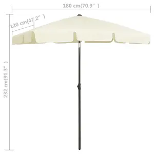 Berkfield Beach Umbrella Sand Yellow 180x120 cm