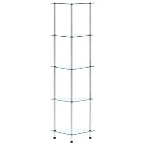 Berkfield 5-Tier Shelf Transparent 30x30x130 cm Tempered Glass