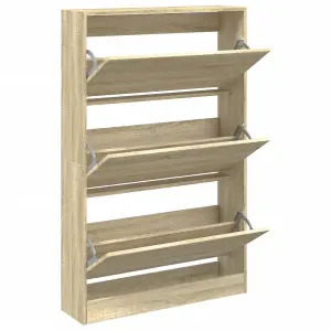 Berkfield Shoe Cabinet Sonoma Oak 80x21x125.5 cm Engineered Wood