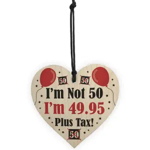 Funny 50th Birthday Gifts For Men Women Wooden Heart Joke 50th Birthday Decoration