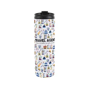 Travel Agent Travel Mug - Novelty Holiday Sales Gift - Stainless Steel Vacuum-Sealed Double-Walled Hot/Cold Drinks Travel Flask