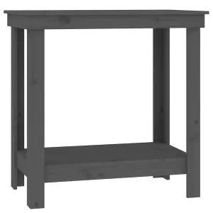 Berkfield Work Bench Grey 80x50x80 cm Solid Wood Pine