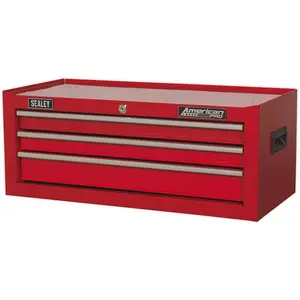 Red 3 Drawer Tool Chest Lockable Storage Unit - 670 x 315 x 255mm