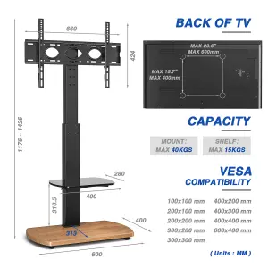 TTAP Freestanding Oak Base FS-1-OAK TV STAND