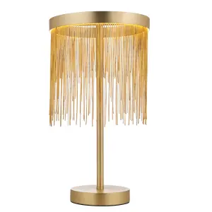 Zanita Brushed Gold with Gold Waterfall Effect Modern 1 Light Warm White LED Table Light