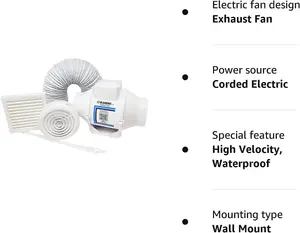 Blauberg TURBO E 100-T In-line Axial Extractor Fan Kit