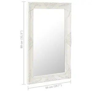 Berkfield Wall Mirror Baroque Style 50x80 cm White