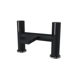 Nes Home Matt Black Handleless Futuristic Bath Filler Tap Deck Mounted Brass