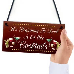 Red Ocean Funny Christmas Sign For Home Bar Man Cave Bar Sign Gin Gifts