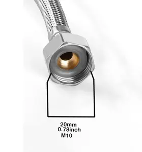 Pipe Flexi Connector 1/2" x 1/2" Flexible Water Hose Plumbing 70 cm