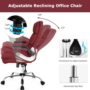 Costway Executive Office Chair Ergonomic Padded High Back Swivel Computer Desk Chairs