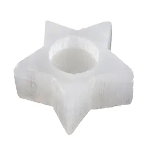 Something Different Selenite Star Tealight Holder White (One Size)