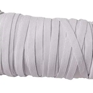 3mm Flat Elastic Band Stretchable Elastic Cord Stretch Strap, White - 10 metres