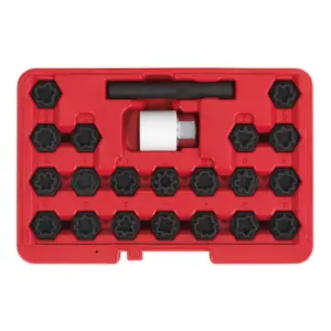 Sealey Locking Wheel Nut Key Set 22 Pieces Fits Audi Vehicles Black SX206