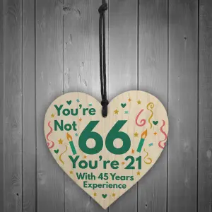 Red Ocean Funny Birthday Gifts Novelty 68th Birthday Gift Wooden Heart Sign Funny Birthday Card