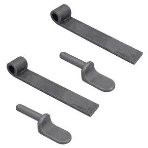 Tailgate Straight Hinge 150 x 30mm + 12.5mm Weld on Gudgeon Pin Self Colour 2pk