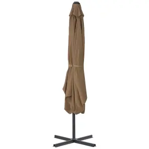 Berkfield Outdoor Parasol with Steel Pole 250x250 cm Taupe