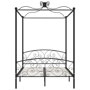 Berkfield Canopy Bed Frame Black Metal 140x200 cm