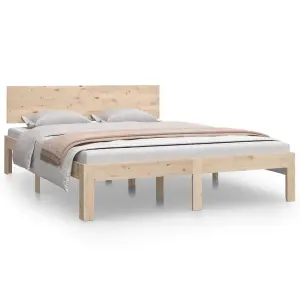 Berkfield Bed Frame Solid Wood 135x190 cm Double