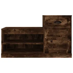 Berkfield Shoe Cabinet Smoked Oak 100x42x60 cm Engineered Wood