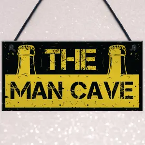 Rustic THE MAN CAVE Sign Garage Shed Plaque Funny Gift For Him Men Keepsake