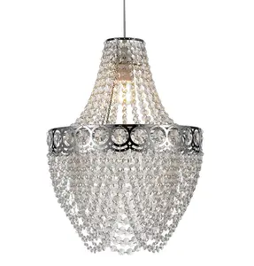 Hayle Easy Fit Clear Acrylic Beaded Chandelier Pendant Light Shade