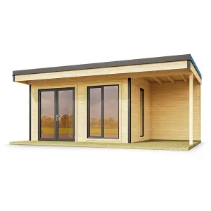 Lasita Domeo 7 Garden Summer House - 6.05m x 3.9m - Modern Garden Office Double Glazed