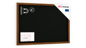 ALLboards Black magnetic chalkboard 100x80 cm wooden frame