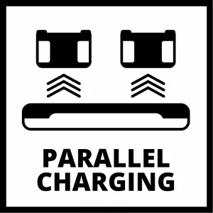 Einhell Power X-Change 3A Twin Charger Compatible With All 18V Power X-Change Batteries - Fast Charge 2 Batteries At Once