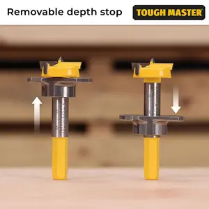 TOUGH MASTER Forstner Router Bit Set 5 piece 15, 20, 25, 30, 35mm, 8-10mm hex shank (TM-RBF5S)