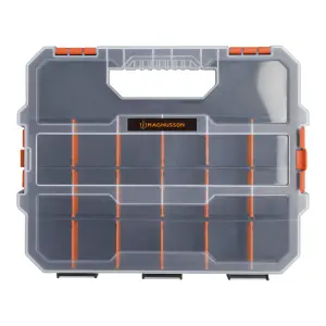 Magnusson Orange & transparent Compartment organiser case with 18 compartments